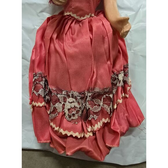 2 Vintage Old Composition Dolls Mexico 16" & 14" & Paper Streamer 12 ft - Picture 8 of 16